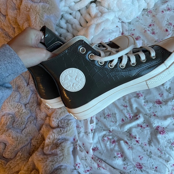 Leather platform high top converse - Picture 1 of 6